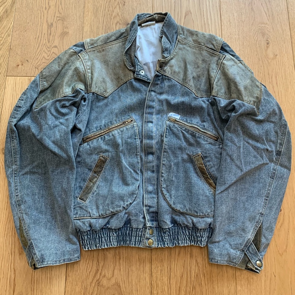 80’s Heavy GUESS Jeans leather jacket